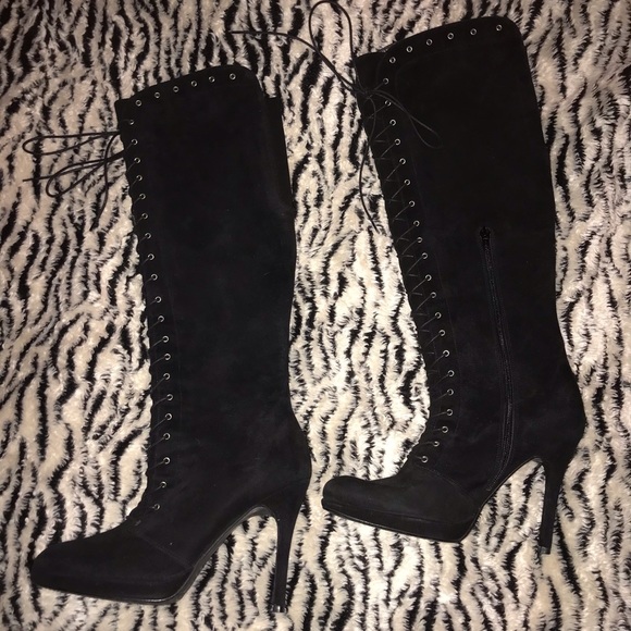 Stuart Weizmann Lace up Suede Boots - Picture 2 of 2